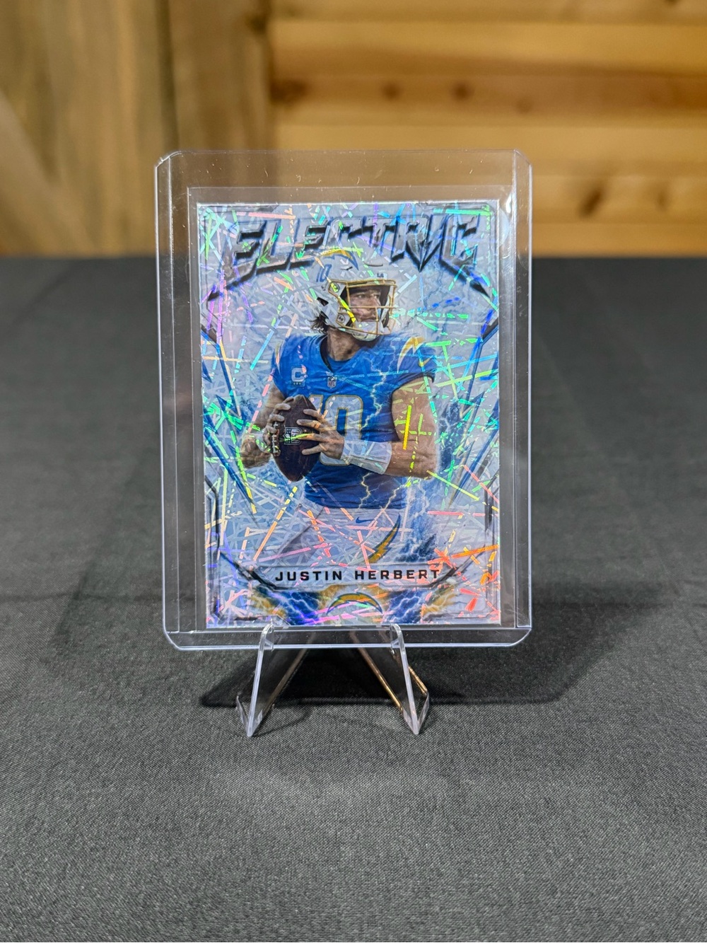 Justin Herbert Los Angeles Chargers Custom Electric Football Card